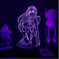 Zero Two Figure 3d Anime Lamp Nightlight Kids Child Girls Bedroom Manga Gift Night Light Lamp Darling In The Franxx