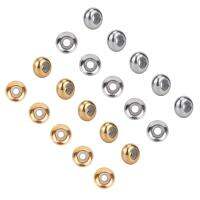 20pcs 2 Colors 6mm Rondelle Stopper Beads 304 Stainless Steel Slider Beads with Plastic Golden Stainless Steel Color Beads Finding for Jewelry Making Hole 1mm