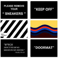 Custom Door Mat Floor Car 40x60CM Black Flannel Fabric REMOVE SNEAKERS KEEP OFF Printed Non Slip Home Decorative Doormat Rug