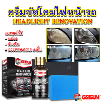 G-1114A ครีมขัดโคมไฟหน้ารถยนต์ GETSUN Headlight Repair (แถมฟรี แปรง ผ้าเช็ด กระดาษทราย) ขนาด 30มล.ช่วยให้ไฟหน้าขาวใส ลดความเหลือง ไม่หมอง