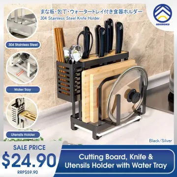 1pc Iron Cutting Board Storage Rack, Japanese Style