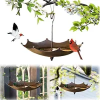 Umbrella-Shaped Bird Trough, Premium Hanging Tray, Umbrella for Outdoors