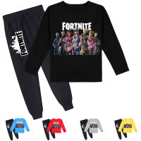 Fortnites ชุดเสื้อยืดกางเกงแขนยาวสำหรับเด็กผู้ชายเด็กผู้หญิง,ชุดเสื้อยืดผ้าฝ้ายพิมพ์ลายการ์ตูนสวมใส่สบายไม่ระคายเคืองต่อผิวสำหรับฤดูใบไม้ผลิฤดูใบไม้ร่วง Y249