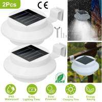 2pcs Led Solar Gutter Lights IP65 Waterproof Outdoor Fence Lamp For Garden Yard Patio Wall Pathway Decor Lighting