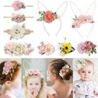 2023 Fashion Children Baby Cute Flower Crown Hairband Rabbit Bear Ear Headbands Kawaii Baby Hair Accessories лето diadema niña