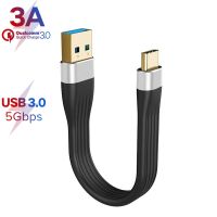 สายเคเบิลอัลตร้า USB แบบสั้น C USB 3.1 Gen.1 USB 3.0ตัวผู้กับตัวผู้ USB-C ตัวผู้ที่ชาร์จความเร็วสูงซิงค์สายข้อมูล5Gpbs 3A 60W