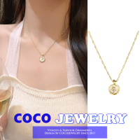 COCOJEWELRY แฟชั่นที่สวยหรูกุหลาบสร้อยคอบุคลิกภาพรอบบัตรจี้ไหปลาร้าโซ่