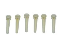 KAISH 6pcs Pure Bone Acoustic Guitar Bridge Pin No Dots Bridge Pins