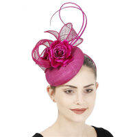 โบสถ์ค็อกเทล Fascinators หมวกดอกไม้ Nice Sinamay Chapeau ผู้หญิง Tea Party Kentucky Headpiece ดอกไม้งานแต่งงาน Headwear