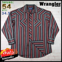 Wrangler®แท้ อก 54 เสื้อเชิ้ตผู้ชาย แรงเลอร์ สีเลือดหมูกรม เสื้อแขนยาว เนื้อผ้าดี ใส่เที่ยวใส่ทำงาน