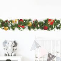 【cw】 ChristmasBranch WaistWall StickersRoom Skirting Decoration New Year Wallpaper HomeBaseboard Decals 【hot】