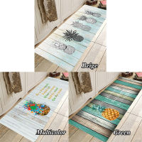 Colorful Pineapple and White Wood Panel Pattern Runner Rug Runner Carpet for Kitchen Living Room Bedroom Bathroom Non-slip Absorbent Home Decor