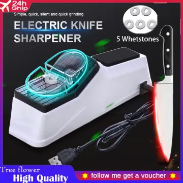 USB Electric Knife Sharpener Adjustable Kitchen Knives Scissor Sharpening  Tool