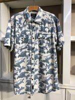 Ready❤ Love garment PLORY brand men washed denim shirt POYA524003 camouflage short-sleeved shirt