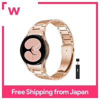 [Miimall] สายโลหะอะไหล่สำหรับ Galaxy Watch4 Classic/Galaxy Watch4แบบบางเข็มขัด Watch4 Galaxy Watch4เหล็กสแตนเลส44มม. 40มม./46มม. คลาสสิก42มม. (ทองคำสีกุหลาบ)