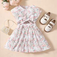 Kids Girls Floral Sundress Toddler Crew Neck Hollow Out Bow Princess Dress Summer Short Sleeve Casual Beach Boho Party Dress  by Hs2023