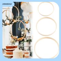 SARAHBOWSH 10Pcs เครื่องมือ ทรงกลม DIY ห่วงดอกไม้ ฝันจับ แหวนไม้ไผ่ ห่วงไม้ไผ่