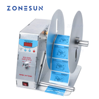 ZONESUN ฉลากอัตโนมัติ Rewinder สำหรับล้างเสื้อผ้าป้ายบาร์โค้ดป้ายราคาสติกเกอร์ติดด้วยตนเองปรับความเร็วเครื่องม้วน