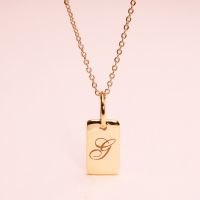 Grace Fine Jewelry จี้ทองด๊อกแทก 9k Dogtag  (จี้อย่างเดียว) (แจ้งตัวอักษรทางแชทได้เลยค่ะ)