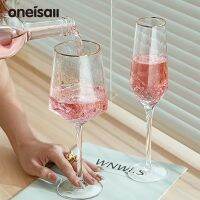 ONEISALL ถ้วยแชมเปญแก้วไวน์แดงชุดถ้วยคริสตัลความคิดสร้างสรรค์สำหรับครัวเรือนบุคลิกภาพสไตล์ยุโรป