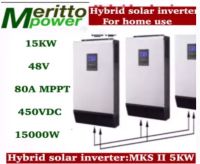 15KW Hybrid solar inverter 48V 80 x 3 MPPT 450VDC 230V/380V 50Hz  work without Battery