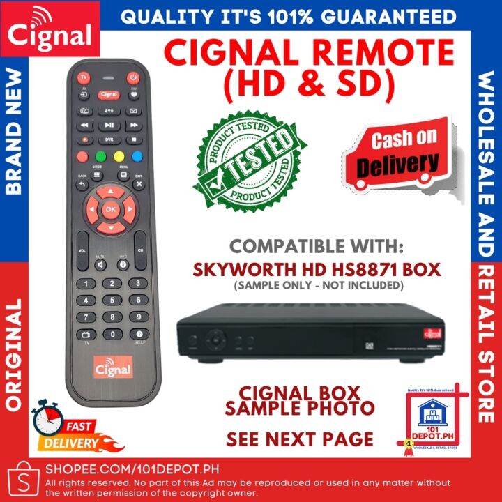 Cignal Remote PAIRED Skyworth HS8871 HD/SD (Original Brand New/ NEW ...