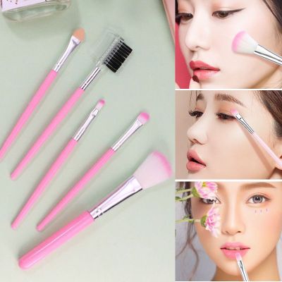 พร้อมส่ง เซ็ตแปรงแต่งหน้า5ชิ้น​พร้อมถุง แปรงไฮไลท์แปรงอายแชโดว์แปรงปัดแก้ม เเปรงเเต่งหน้า อุปกรณ์แต่งหน้า.