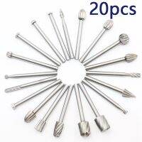 20Pcs 3.1Mm Shank Rotary Milling Cutter Set เครื่องมืออุปกรณ์บดโลหะขัด Dremel Bits Burr Electric Hss Carbide