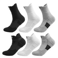 1 Pairs Men Breathable Sport Socks  Running Basketball Anti Slip Sock Cycling Outdoor Cotton Athletic No Sweat Sock Socks Tights