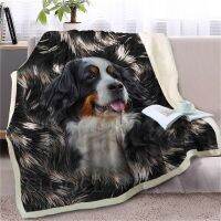 CLOOCL สัตว์ผ้าห่ม3D กราฟิก Bernese Mountain Dog คู่ Layar ผ้าห่มสัตว์เลี้ยงพิมพ์ Quilt Plush Office Nap ผ้าห่มรถ