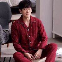 （A NEW）ชุดนอนแฟชั่น RedMen SpringCotton Pajama SetsMale Pijama /B