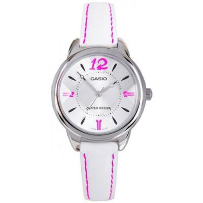 JamesMobile นาฬิกาข้อมือผู้หญิง ยี่ห้อ Casio รุ่น LTP-1387L-7BDF นาฬิกากันน้ำ30เมตร นาฬิกาสายหนัง สินค้าของแท้ รับประกัน 1  ปี- เงิน
