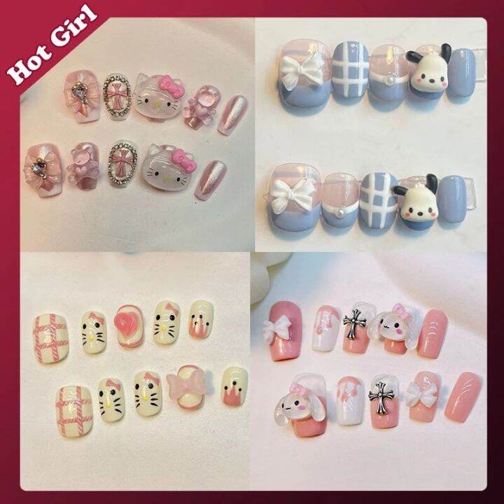 1 Kawaii Hello Kitty Original Handmade Manicure Y2K Sanrio Pochacco ...