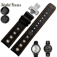 20mm Perforated Mens Cowhide Leather Watch Bands Strap For Tissot Sports Racing PRS516 T91 PRC200 T41 Bracelet Watchband Belts