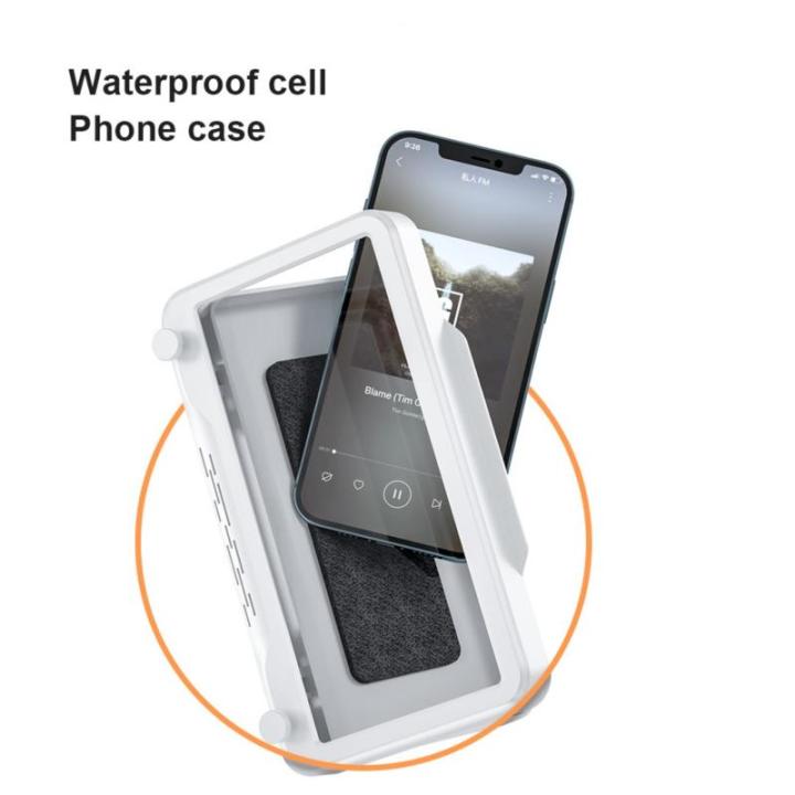 yizhuoliang-ผู้ถือโทรศัพท์ห้องน้ำแบบหมุนกันน้ำได้ชั้นวางโทรศัพท์ติดผนัง