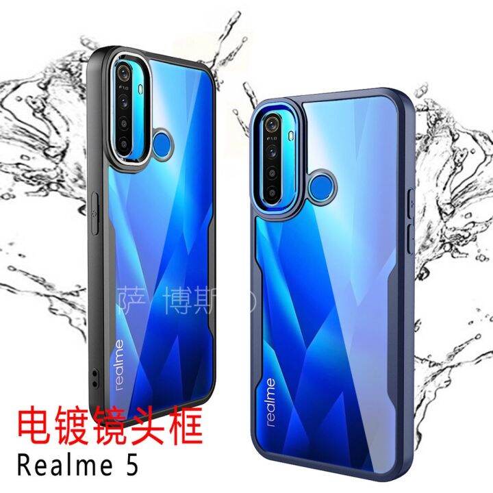 case-realme5-5i-5s-เคสหลังใส-เคสกันกระแทก-เคส-realme5-เคสขอบนิ่มหลังแข็ง-เคสpc-tpu-ส่งจากไทย