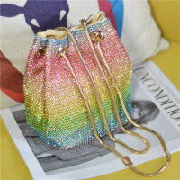 Luxy Moon Crystal Bucket Bag for Women Multicolor Rhinestone Beaded Ladies Handbag New  Luxury Shoulder Bag ZD1570