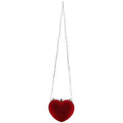 Heart Shaped Diamonds Women Evening Bags Chain Shoulder Purse Day Clutches Evening Bags For Party Wedding