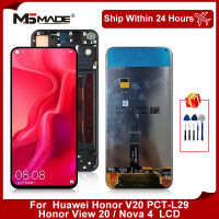 6.4 "สำหรับ Honor V20จอแสดงผล LCD Touch Screen Digitizer สำหรับ Honor View 20จอแสดงผล Nova 4จอแสดงผล VCE-AL00เปลี่ยน