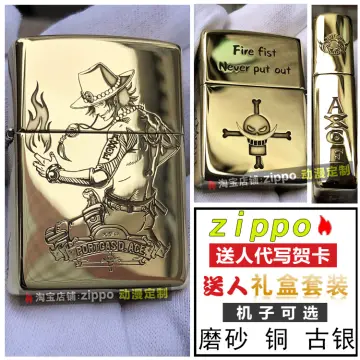 One Piece Wanted Luffy Engraved Gold Lighter Zippo – Anime Lighters