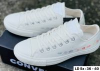 【HOT!!】รองเท้าผ้าใบ Convers - สีขาว flowers รองเท้าชาย-หญิง รองเท้าลำลอง สินค้าพร้อมส่ง+BOX