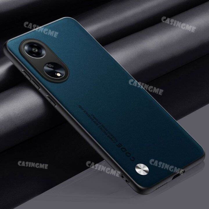 a78-oppo-4g-2023เคสหนังผิวเรียบง่ายสุดหรูสำหรับ-oppo-a78-4g-a-78-oppoa78-78a-2023-4g-5g-ฝาหลังเคสฮาร์ดพีซีกันกระแทกผิวด้าน