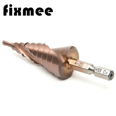 ✓ 1/4 quot; Hex Shank Metal Cone Drilling 4-22mm Hole Saw M35 Set HSS Co Cobalt Titanium Spiral Grooved Step Drill Bits Hole Cutter