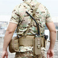 CS Battle Belt Molle ยุทธวิธีเอว Girdle พร้อมสายคล้องไหล่ปรับความยาวกลางแจ้งล่าสัตว์ไนลอนทหาร Belts