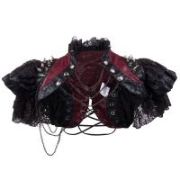 ◎☑⊙ ข้ามพรมแดนฮาโลวีนลูกไม้ยุโรปและอเมริกา rivets punk shawl คอสเพลย์โซ่ย้อนยุคเครื่องแต่งกาย