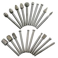 20pcs HSS Rotary Router Bits Grinding Head Polishing Bit File Cutter 3.1mm Shank For Wood Carving Rotary Tools Grinder Parts Rotary Tool Parts  Access