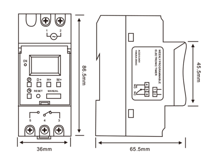 ทามเมอร์ดิจิตอล-นาพิกาตั้งเวลา-digital-timer-ac-220v-16a-รุ่นthc15a-เครื่องตั้งเวลาเปิดปิดไฟ