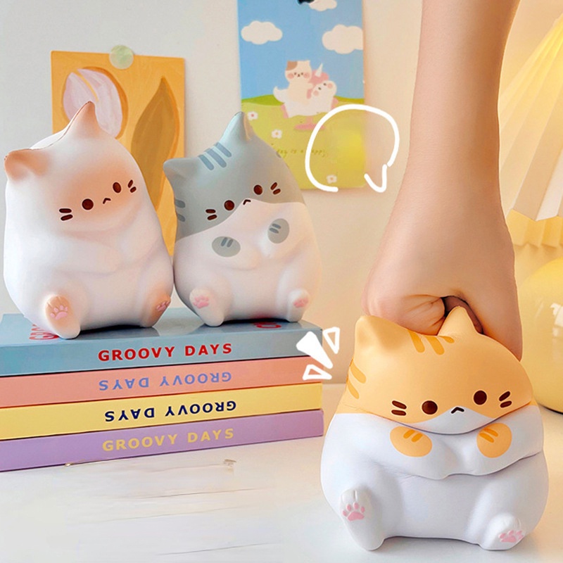 Cut Cat Compression Too Coco Cat Pinch Music Slow Rebound Squeeze Too Children's Bedroom Office Desktop Cut Decoration Tricky Too Cartoon Stress Relief Toys