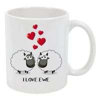 I Love Ewe น่ารักตลกๆ11แก้วเซรามิกออนซ์กาแฟถ้วยสำหรับผู้ชายผู้หญิงเด็ก