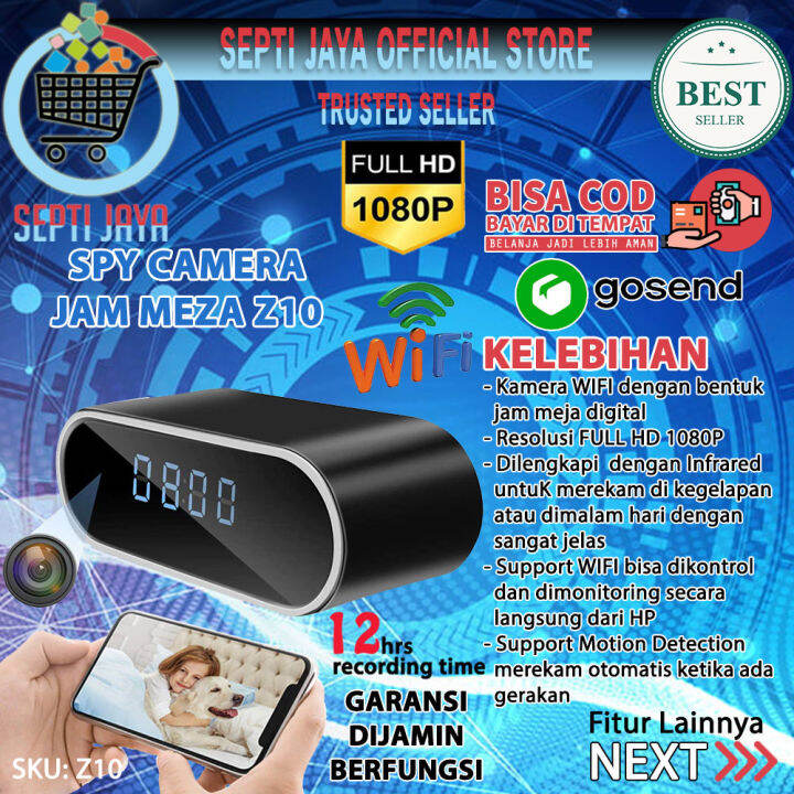 Kamera Pengintai Tersembunyi Model Jam Meja WiFi P2p HD Clock Camera